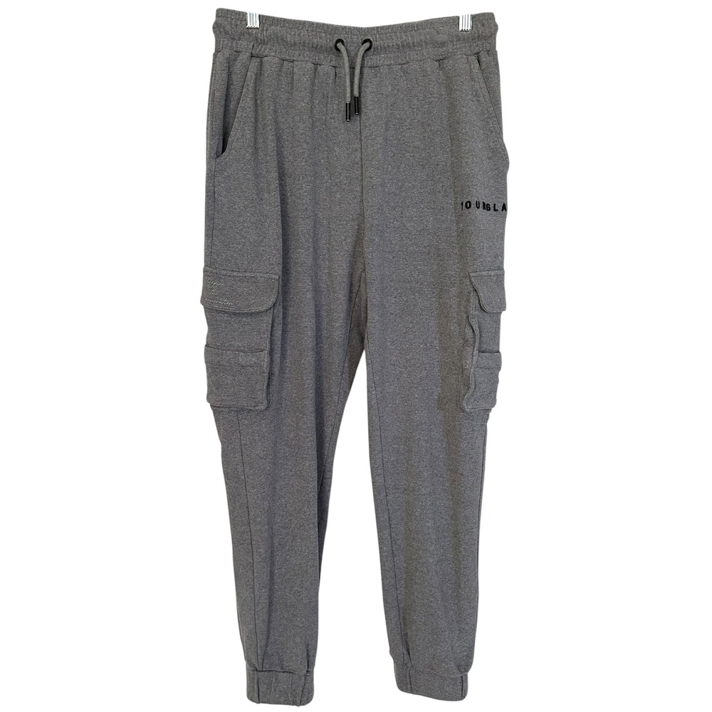 YoungLA Cloud Rambo Joggers Mens Large Gray Cargo Sweatpants